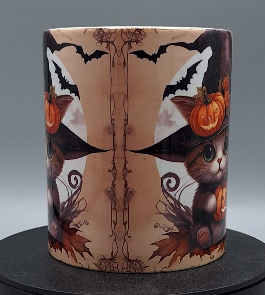 Halloween-Tasse mit Katzenmotiv – ca. 330 ml