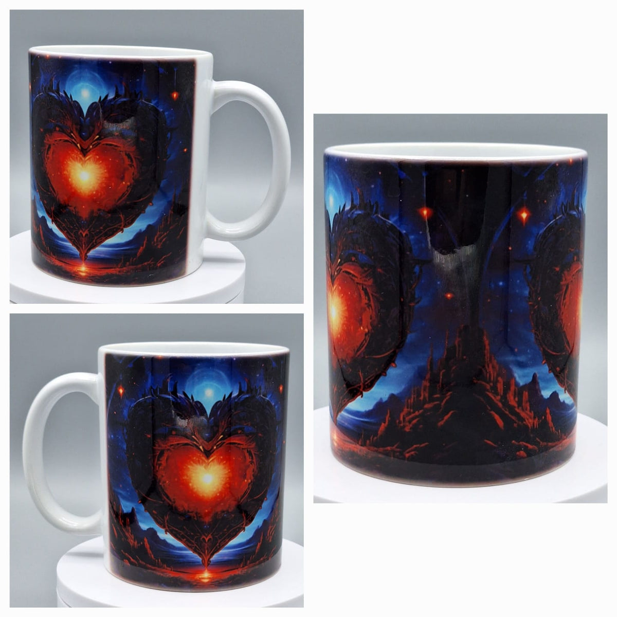 Fantasy Tasse Herz aus Flamme Geschenkidee