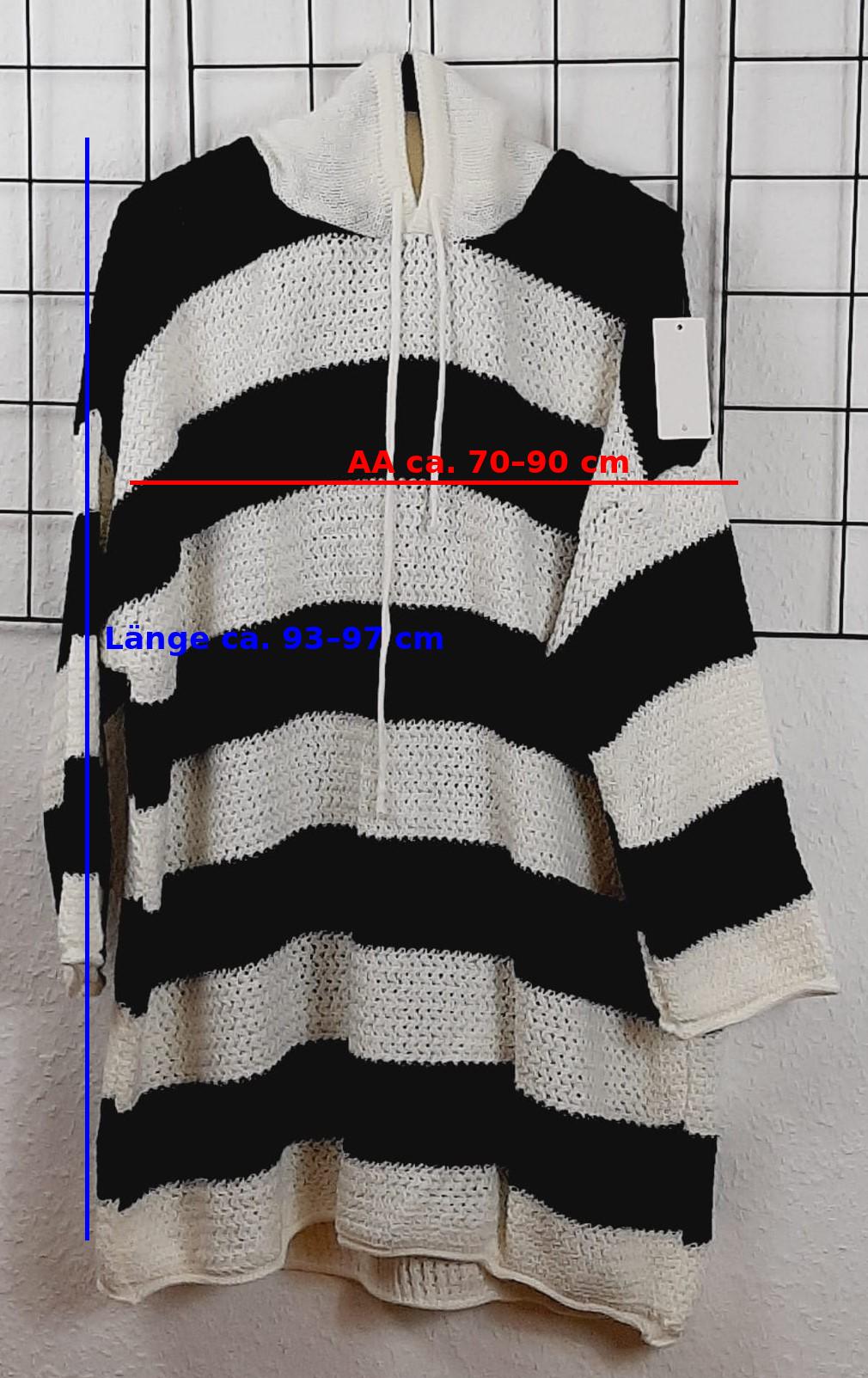 Oversize Strick Hoodie mit Streifen – Longpulli mit Kapuze