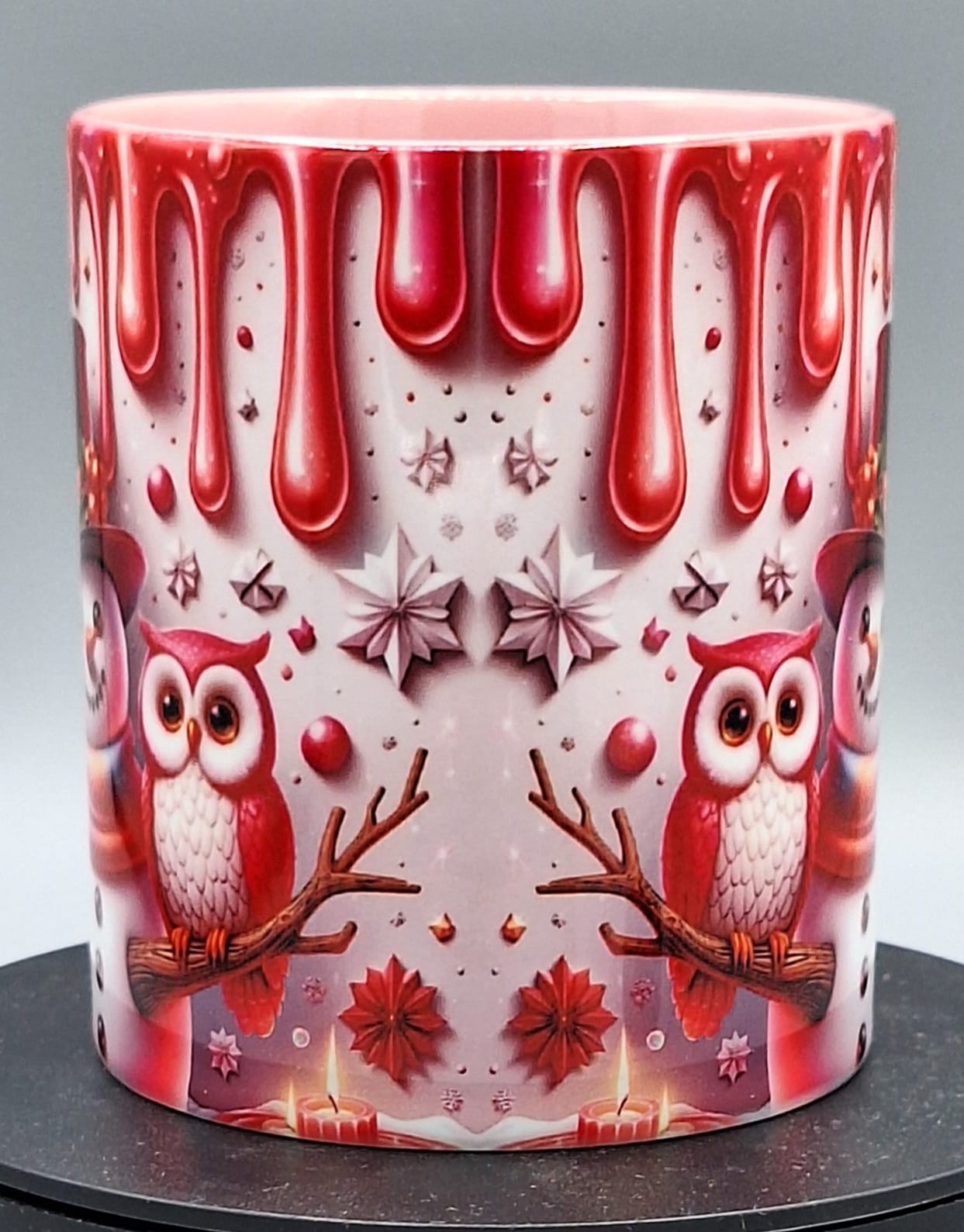 Tasse „Schneemann Rosa“ – Keramikbecher mit Winter-Motiv – Geschenkidee Kaffee & Tee