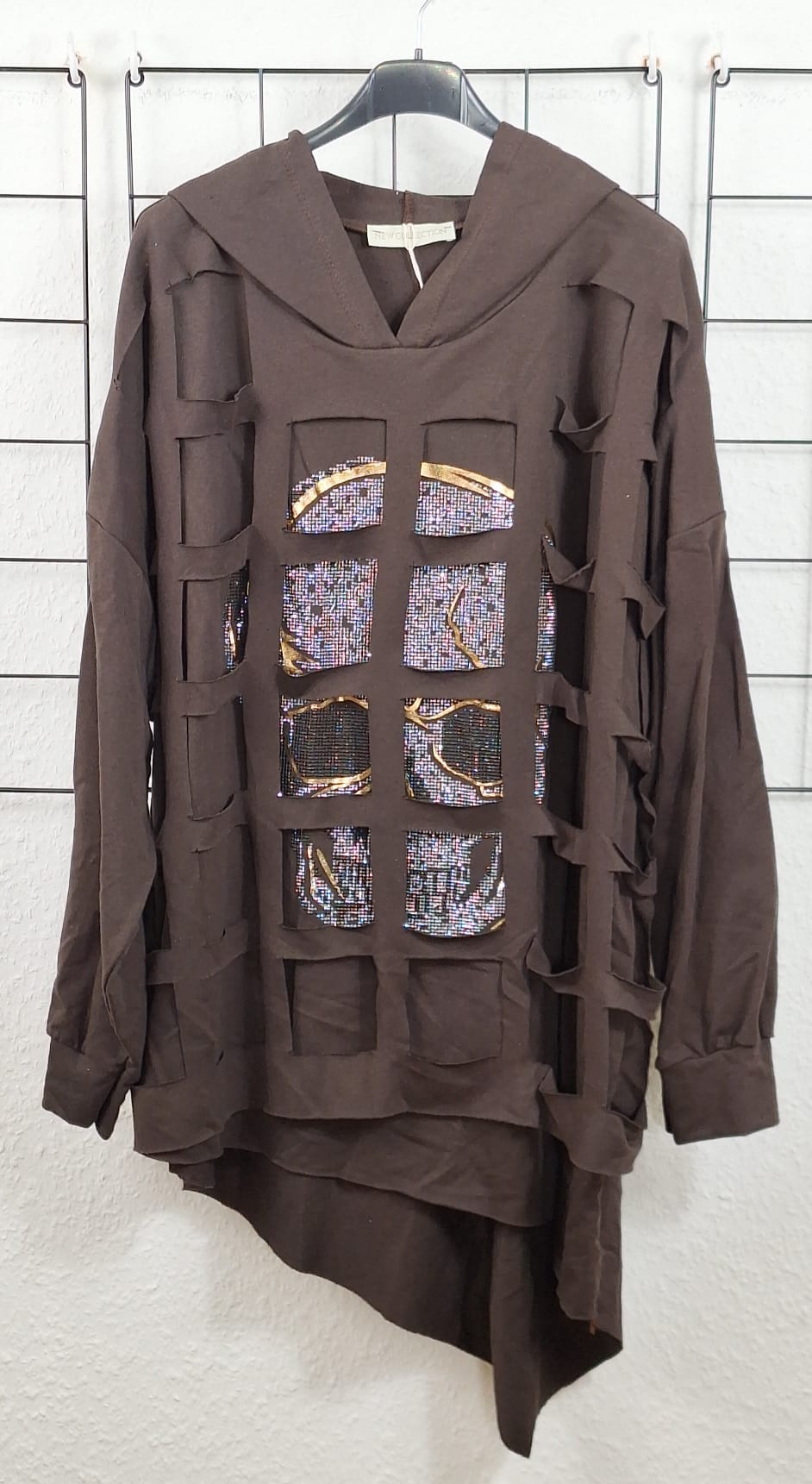 Hoodie mit Netz "Totenkopf"