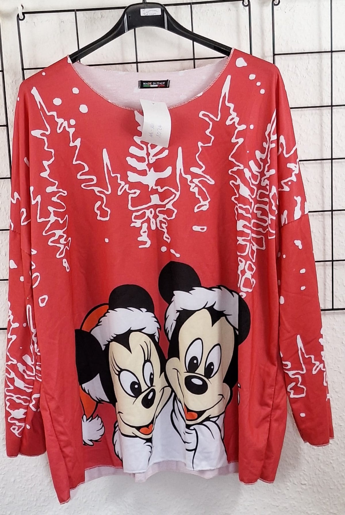 Weihnachtliches Damen Langarmshirt aus Baumwolle – dünner Pulli – Größe 36/38–48/50 – Weihnachtsmotiv – Longshirt