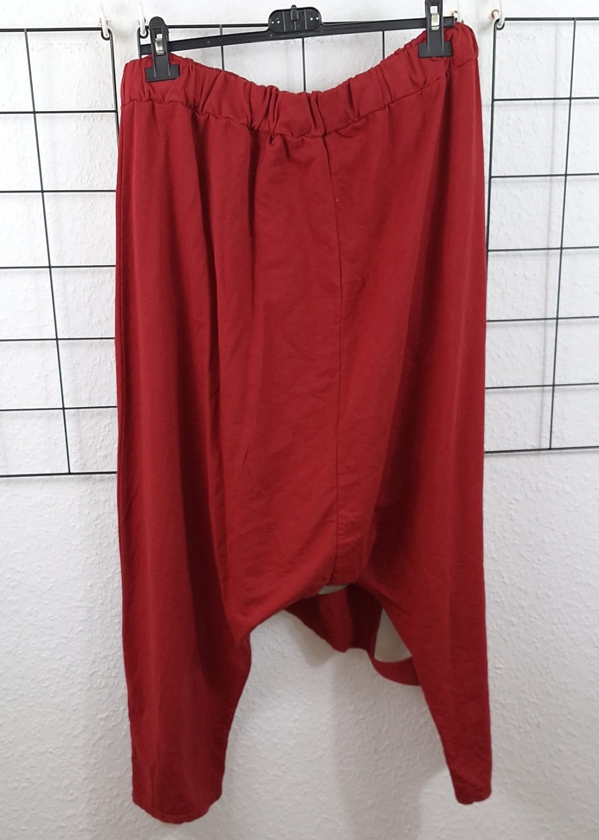 Damen Haremshose Oversize Boho mit Gitterdesign – Baumwolle Baggy Hose Übergröße 48/50 bis 52/54 – 7 Farben