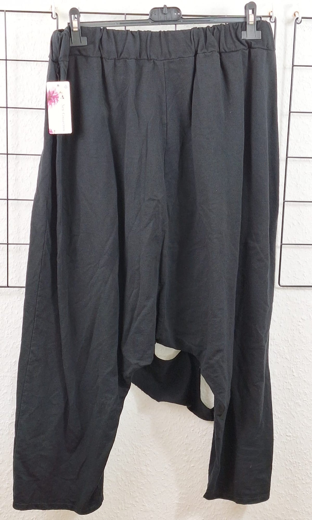 Damen Haremshose Oversize Boho mit Gitterdesign – Baumwolle Baggy Hose Übergröße 48/50 bis 52/54 – 7 Farben