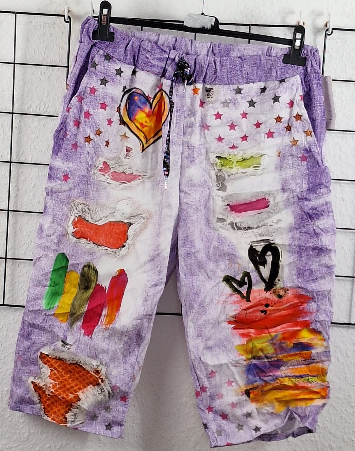 Bunte Damen-Jeansoptik-Shorts im Urban-Style
