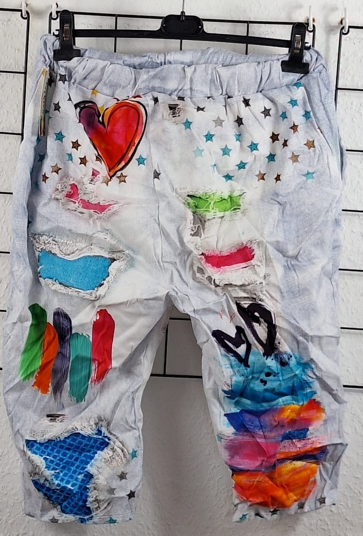 Bunte Damen-Jeansoptik-Shorts im Urban-Style