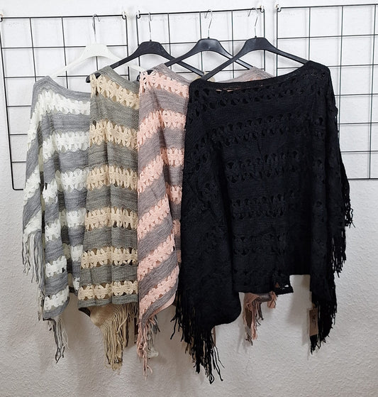 Grobstrick Poncho/Überwurf
