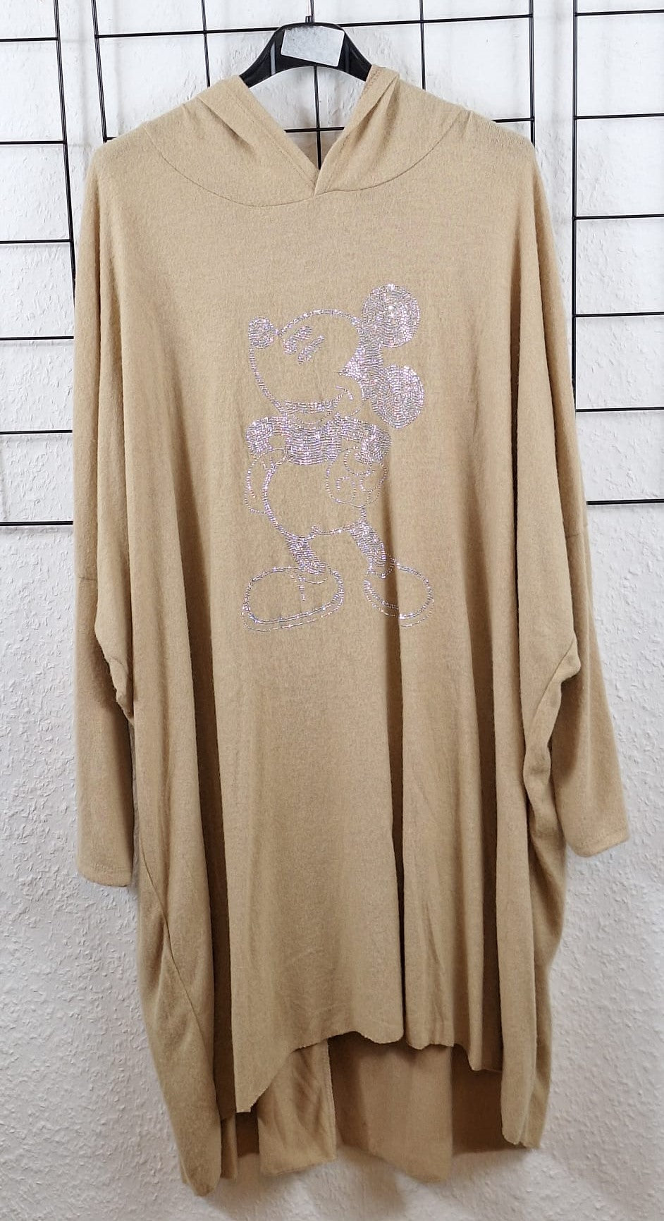 Damen Hoodie Oversize mit Motiv – Große Größen 46/48–54/56 – Rot & Beige
