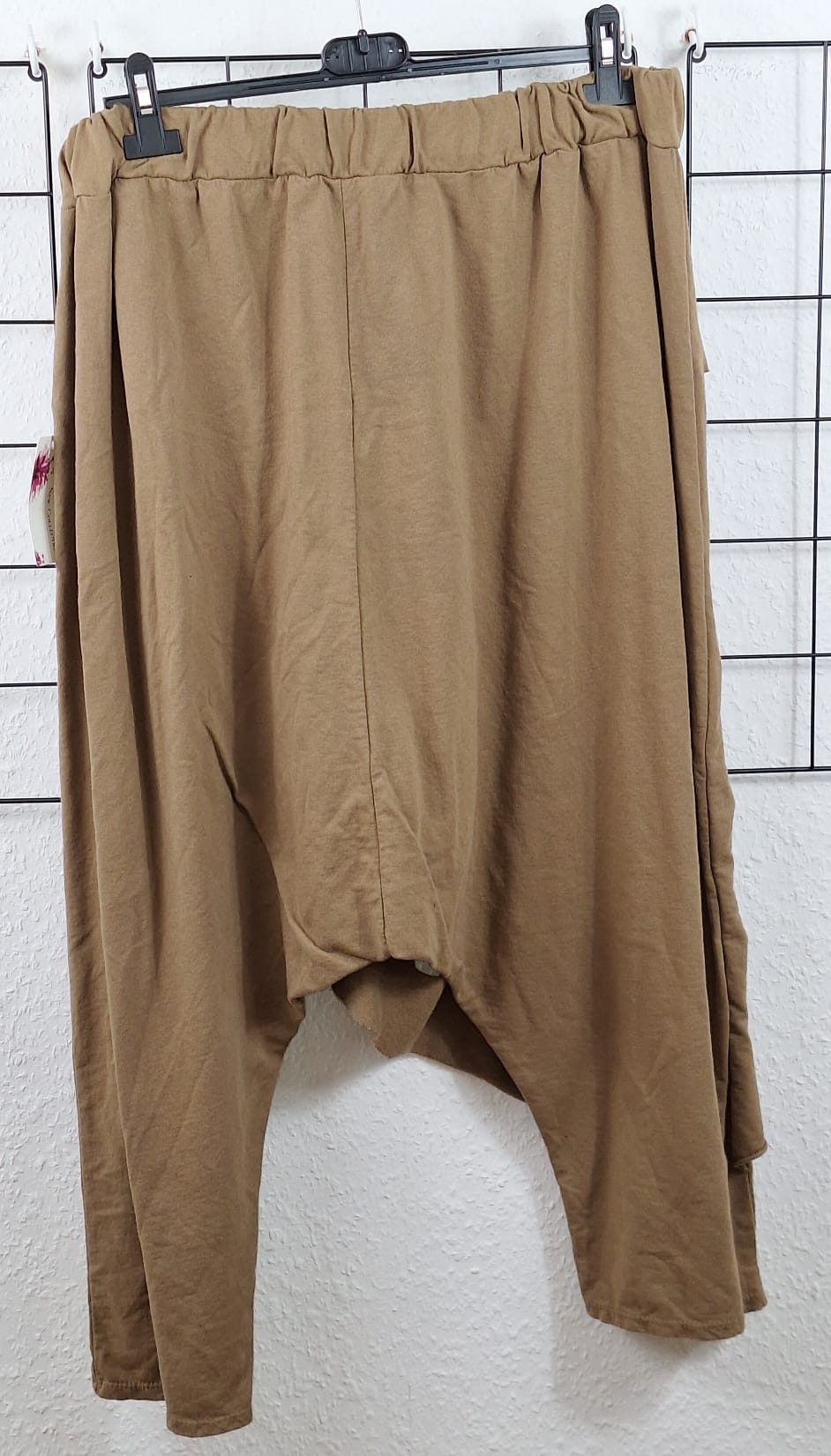 Damen Haremshose Oversize Boho mit Gitterdesign – Baumwolle Baggy Hose Übergröße 48/50 bis 52/54 – 7 Farben