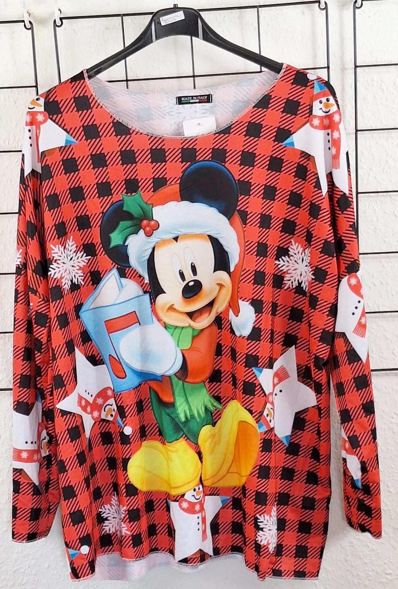 Weihnachtliches Damen Langarmshirt aus Baumwolle – dünner Pulli – Größe 36/38–48/50 – Weihnachtsmotiv – Longshirt