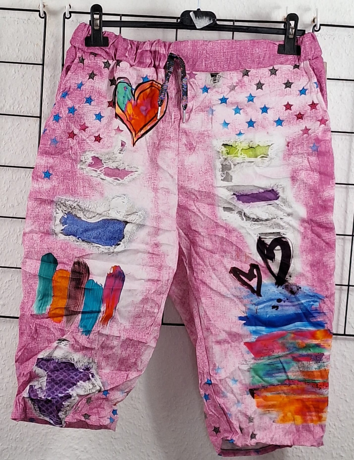 Bunte Damen-Jeansoptik-Shorts im Urban-Style
