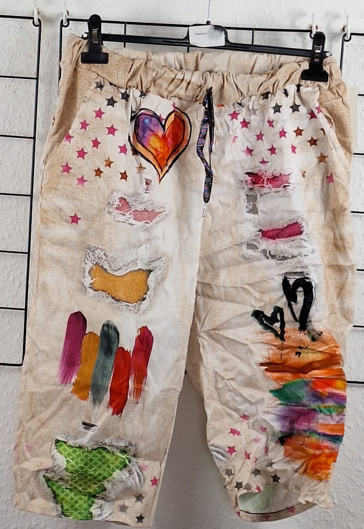 Bunte Damen-Jeansoptik-Shorts im Urban-Style