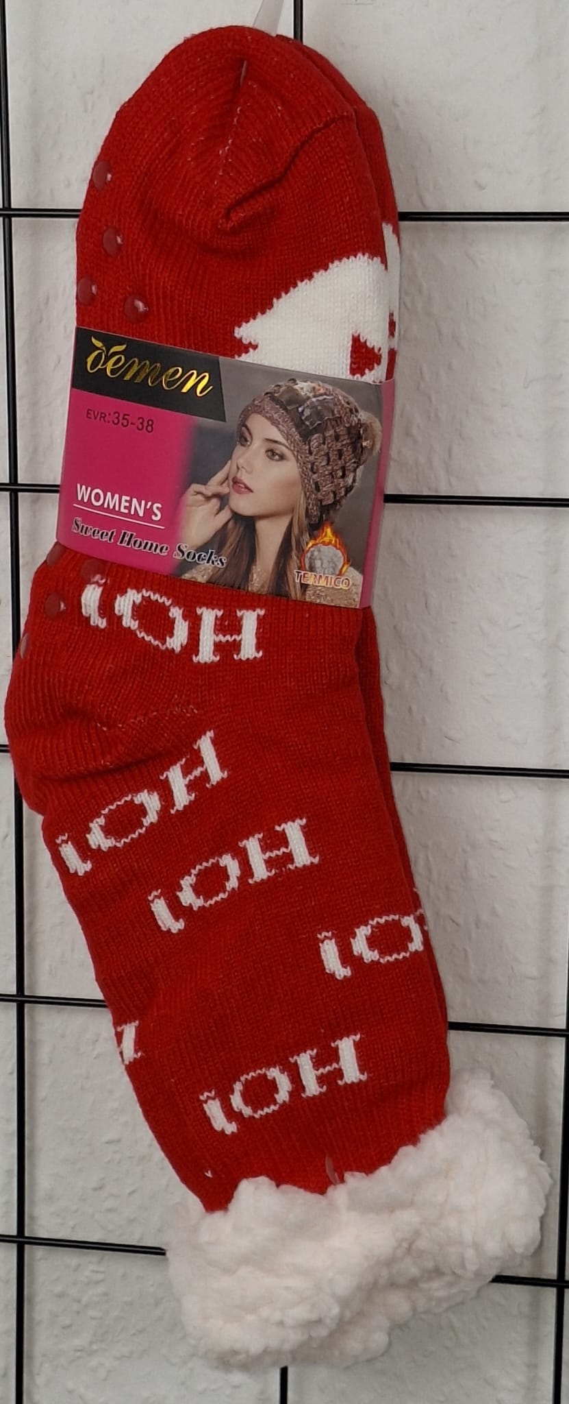 Kuschelige Weihnachts-Haussocken Damen | Anti-Rutsch | Flauschige Thermo Socken | Winter Kuschelsocken Geschenk | Größe 35-38 & 38-41