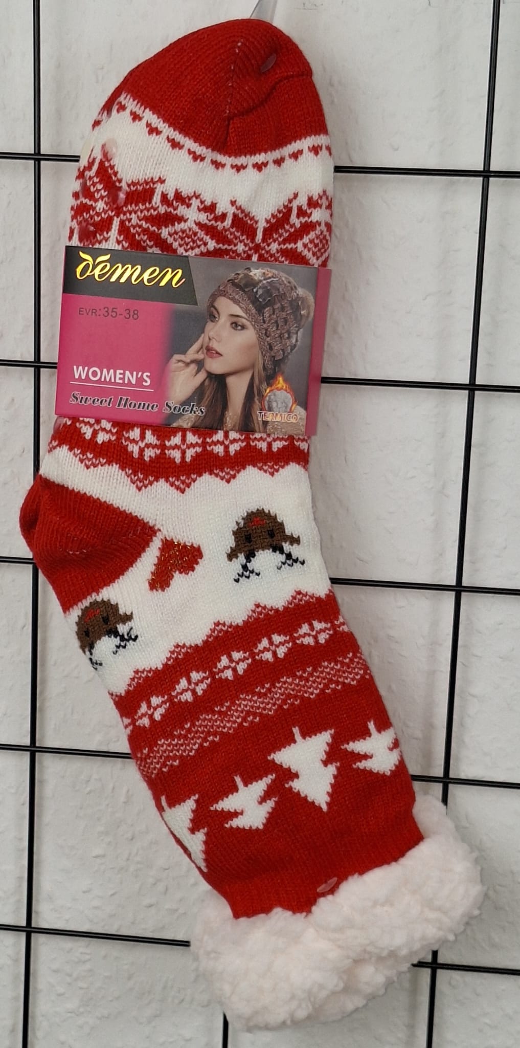 Kuschelige Weihnachts-Haussocken Damen | Anti-Rutsch | Flauschige Thermo Socken | Winter Kuschelsocken Geschenk | Größe 35-38 & 38-41