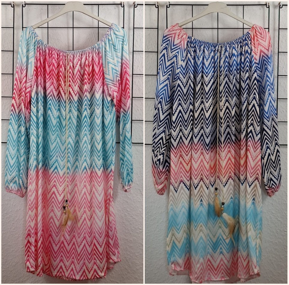 Sommerkleid Damen Carmen Ausschnitt Boho Stil