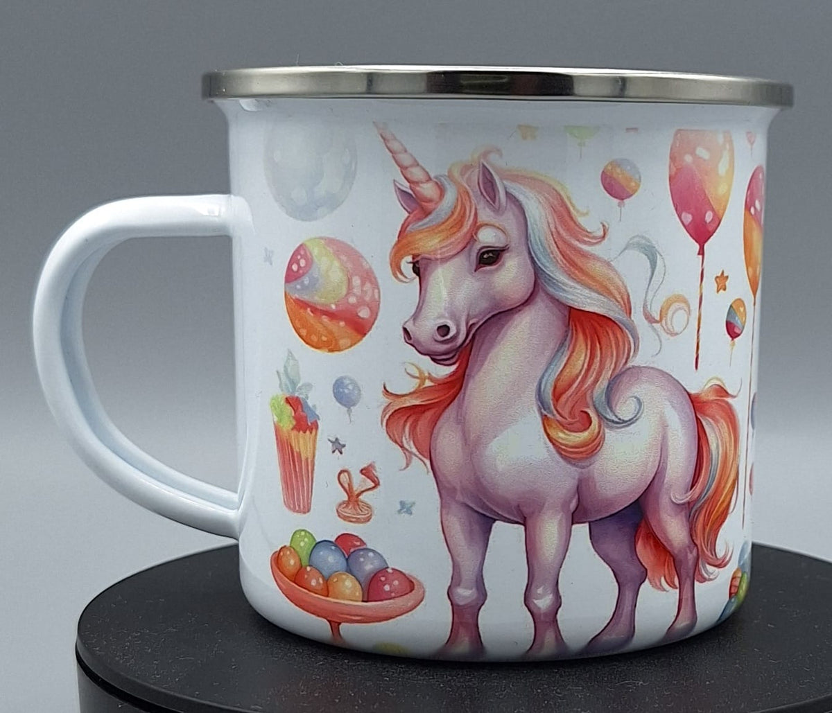 Emailletasse Einhorn – Geschenkidee für Kinder & Einhorn-Fans – 375 ml