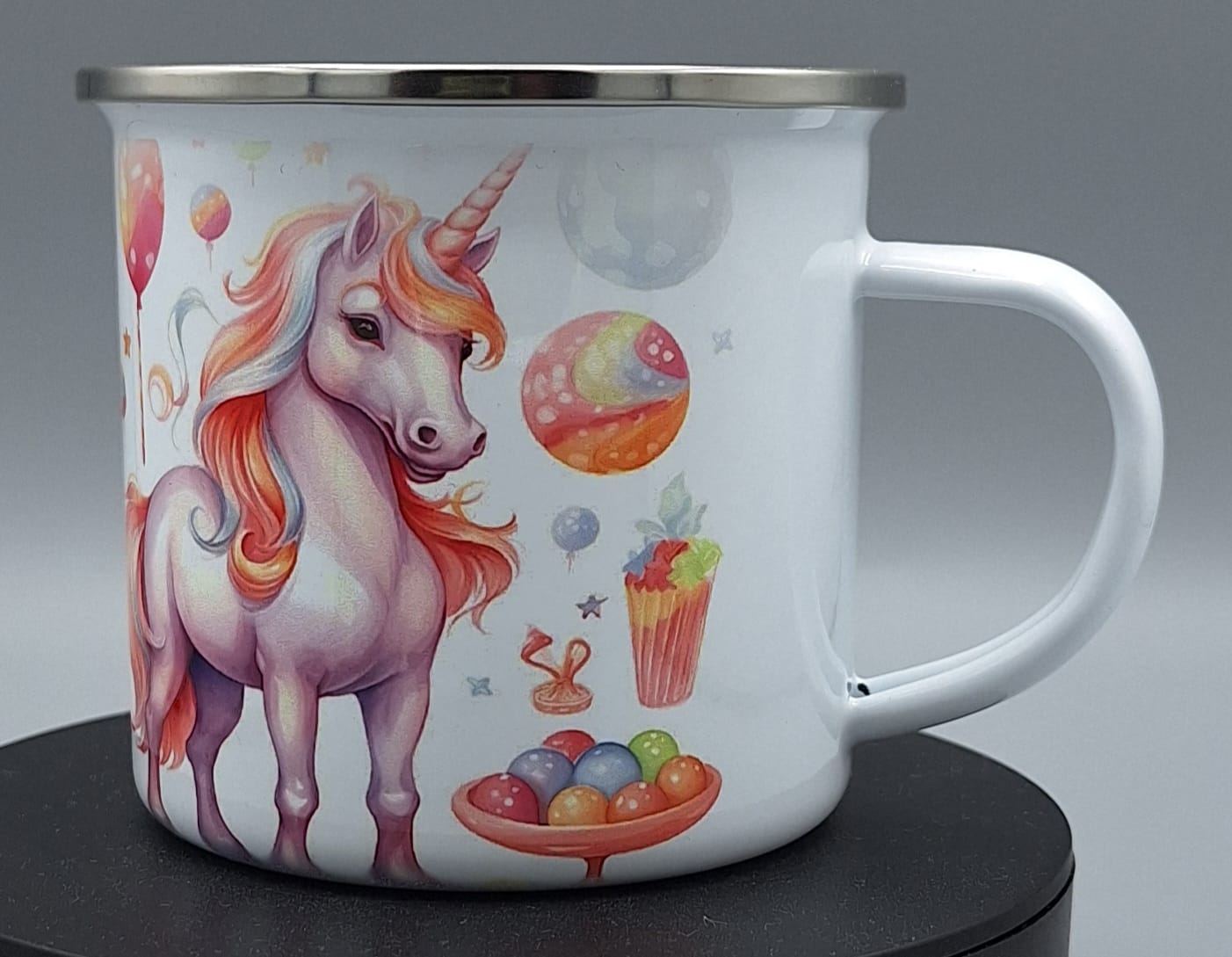 Emailletasse Einhorn – Geschenkidee für Kinder & Einhorn-Fans – 375 ml