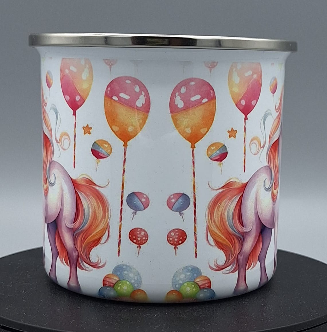 Emailletasse Einhorn – Geschenkidee für Kinder & Einhorn-Fans – 375 ml