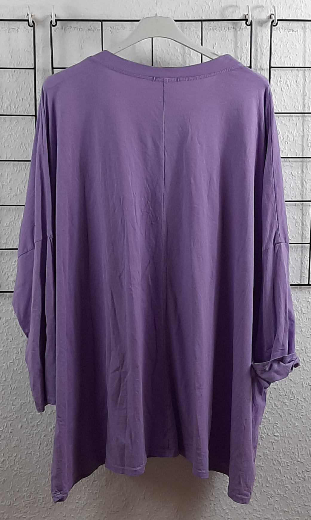 Oversize Langarmshirt Damen „New Positive Style" | Gr. 48/50-52/54 | Made in Italy