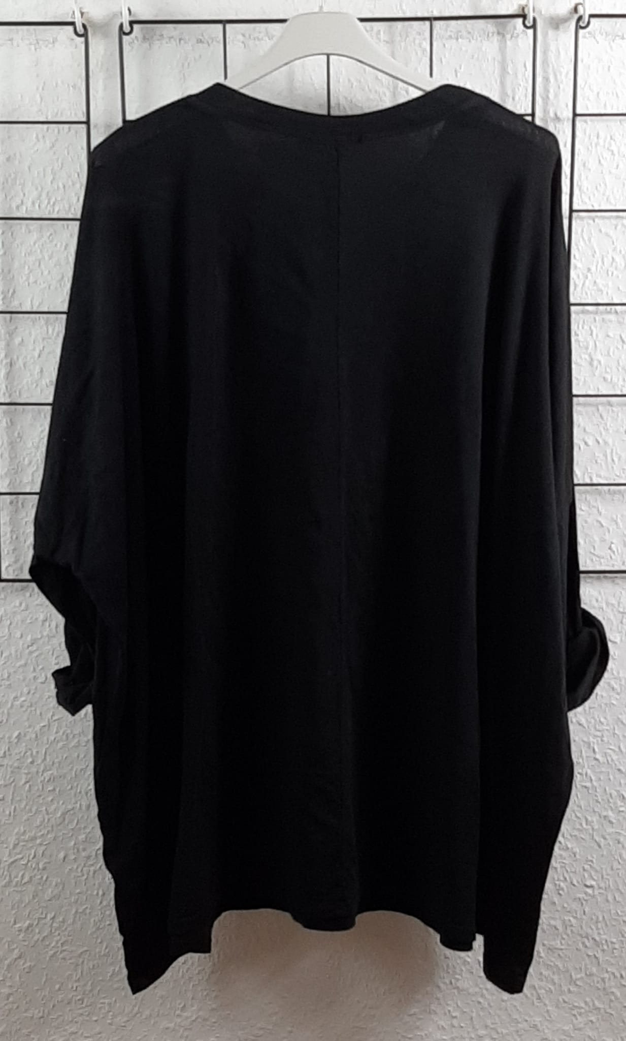 Oversize Langarmshirt Damen „New Positive Style" | Gr. 48/50-52/54 | Made in Italy
