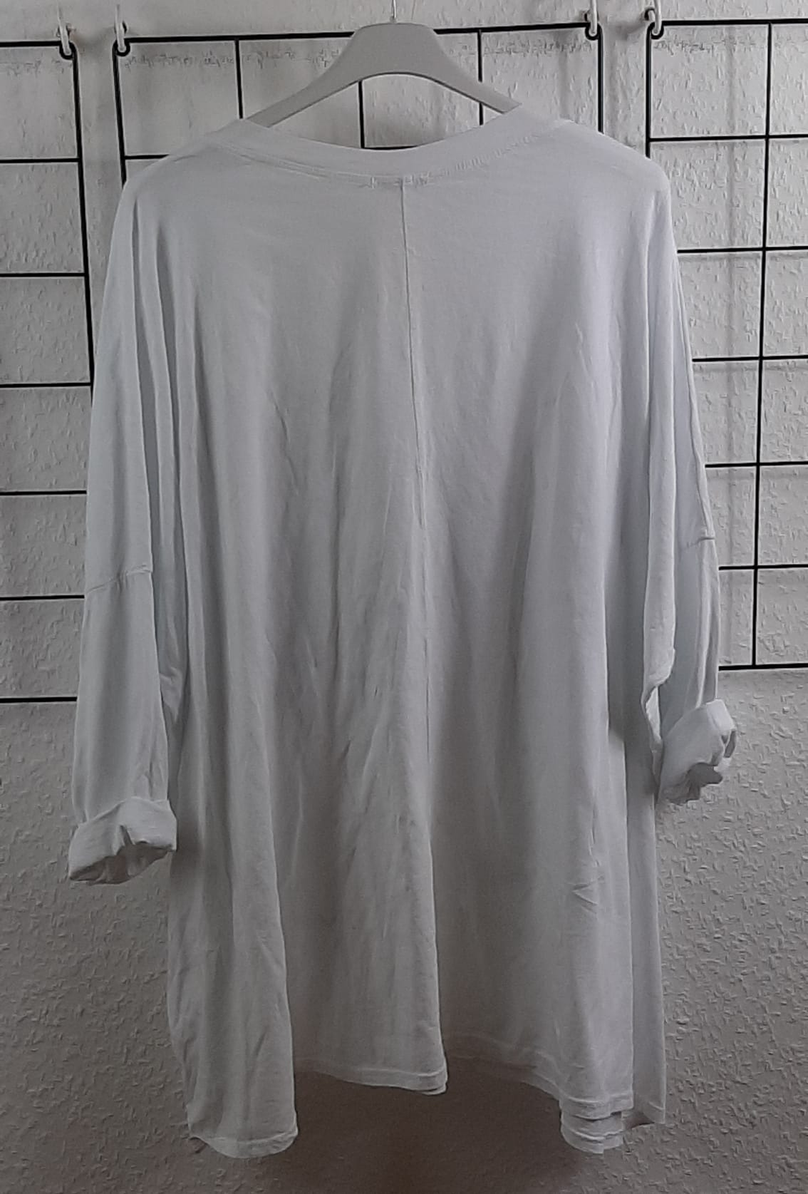 Oversize Langarmshirt Damen „New Positive Style" | Gr. 48/50-52/54 | Made in Italy