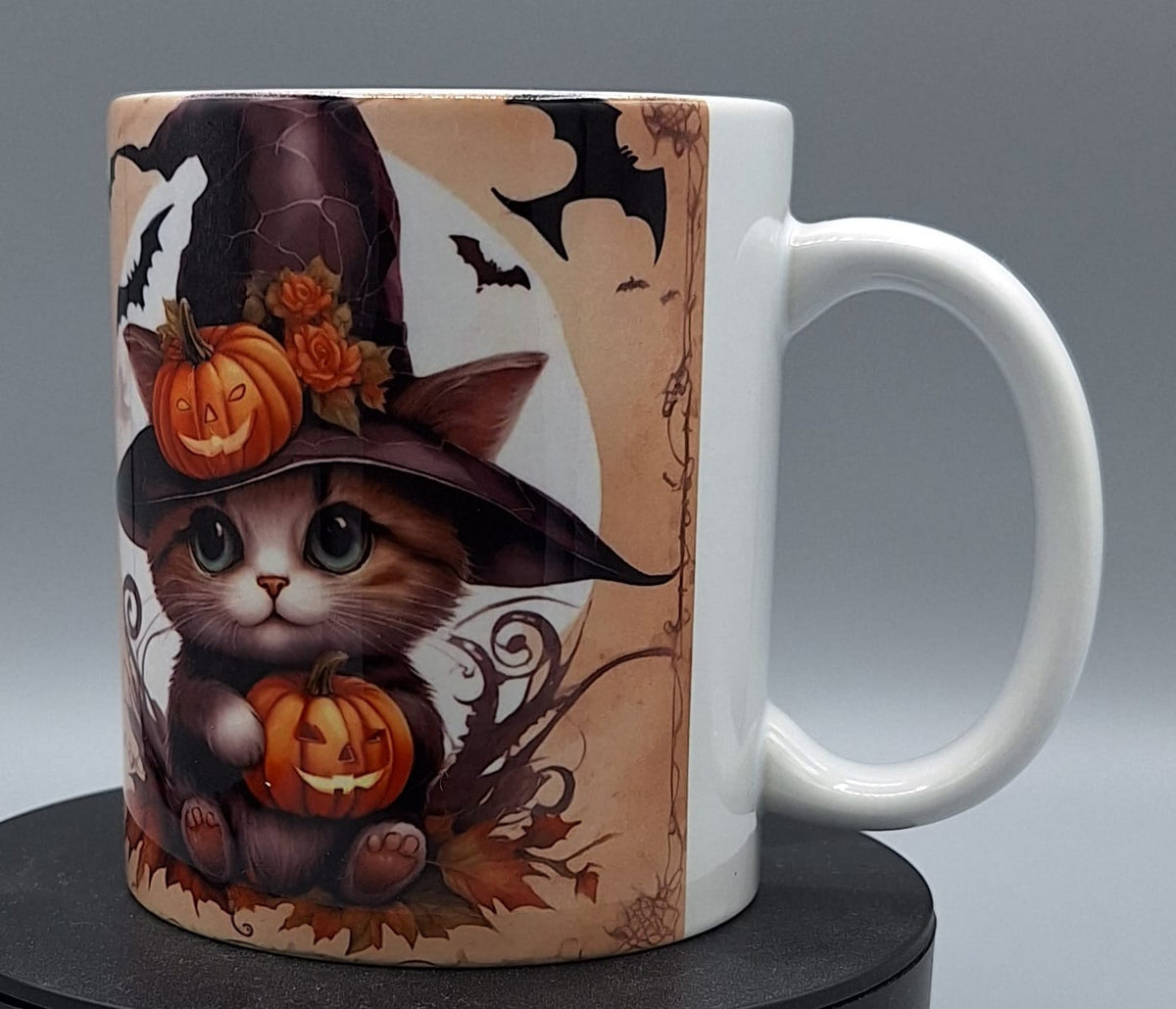 Halloween-Tasse mit Katzenmotiv – ca. 330 ml