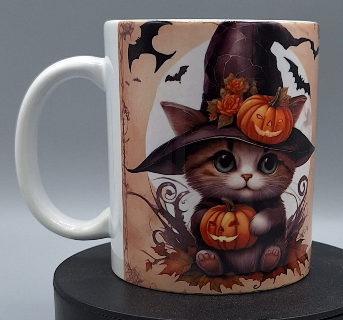 Halloween-Tasse mit Katzenmotiv – ca. 330 ml