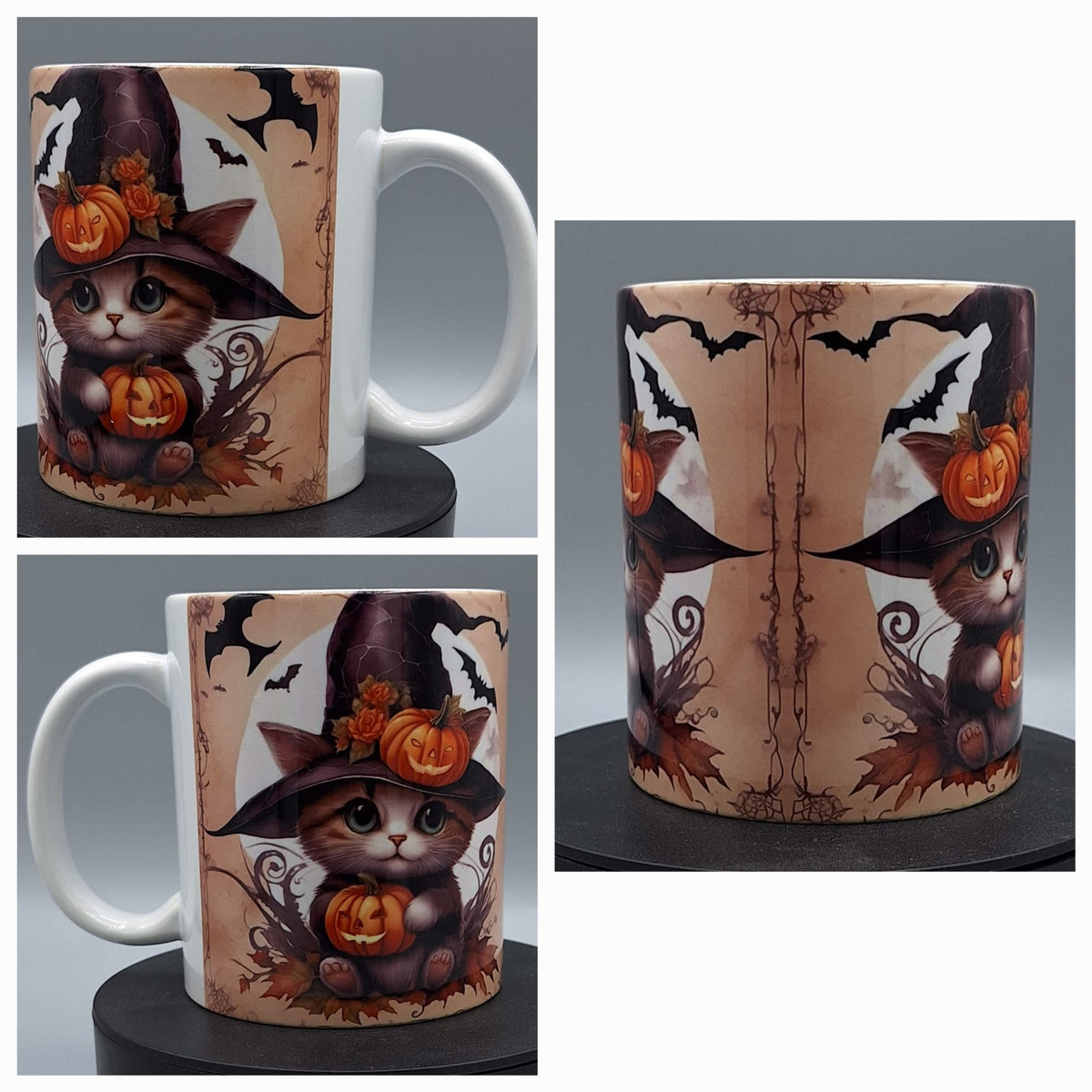 Halloween-Tasse mit Katzenmotiv – ca. 330 ml
