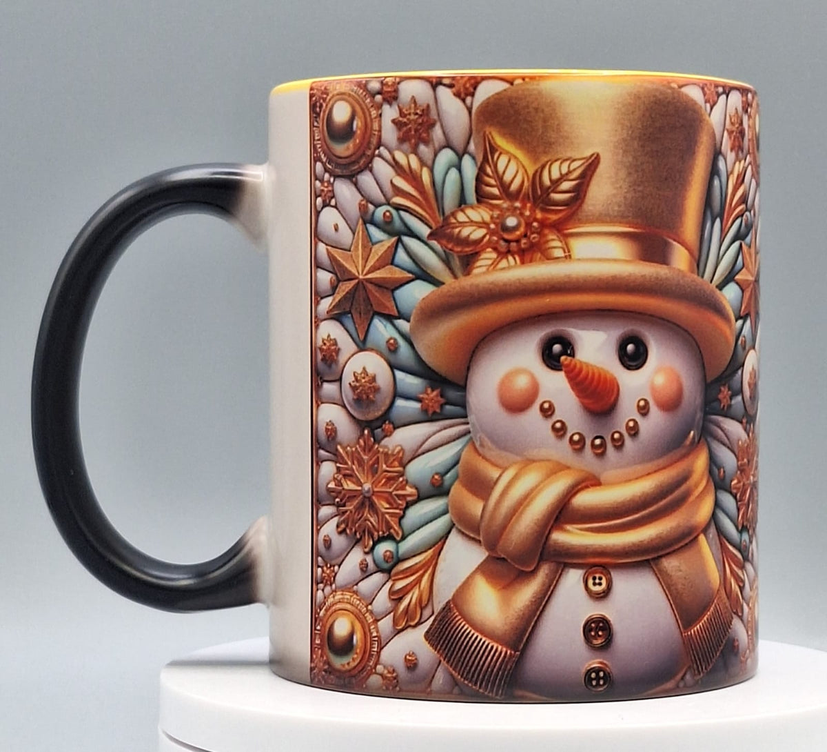 Zaubertasse "Schneemann Gold"