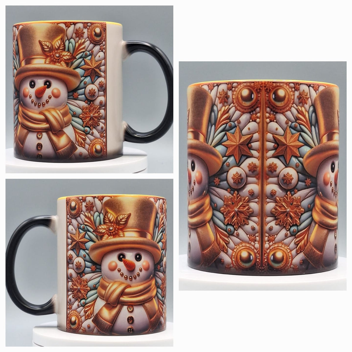Zaubertasse "Schneemann Gold"