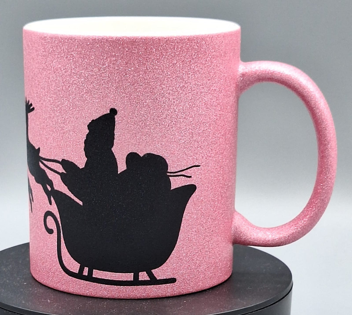 Tasse Glitzer Einfarbig "Weihnachtsmann"