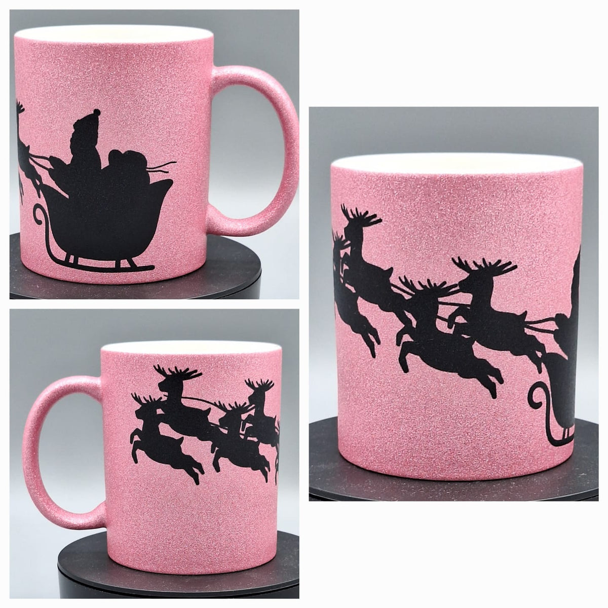 Tasse Glitzer Einfarbig "Weihnachtsmann"