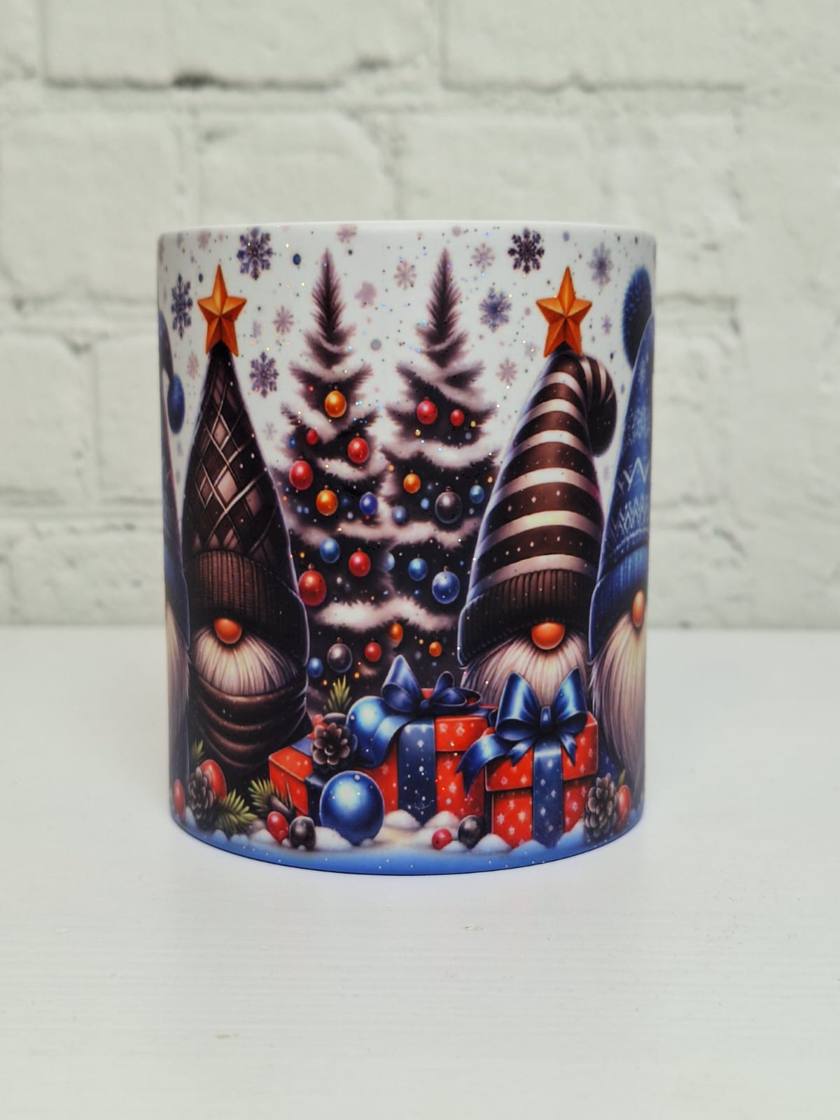 Glitzer-Zaubertasse „Kleine blaue Wichtel“ – Blau
