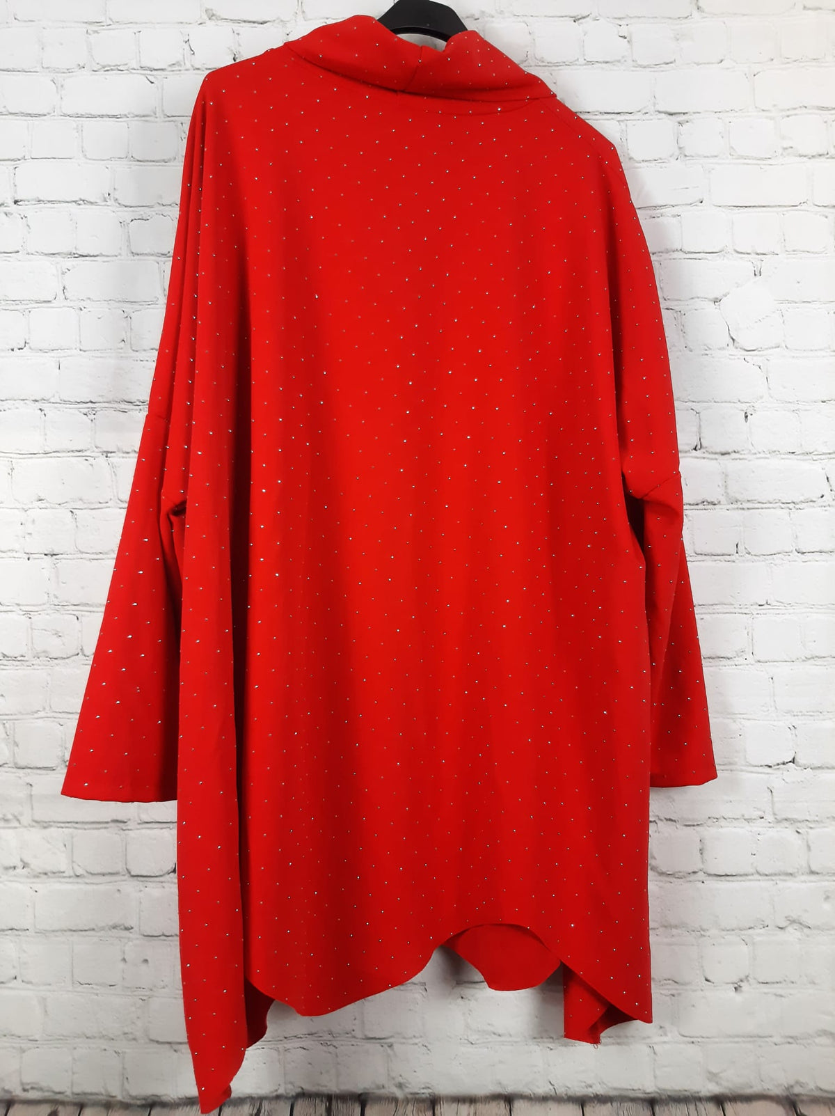Damen Longshirt mit Strass – glitzerndes Oversize Shirt mit Rollkragen – elegant & bequem