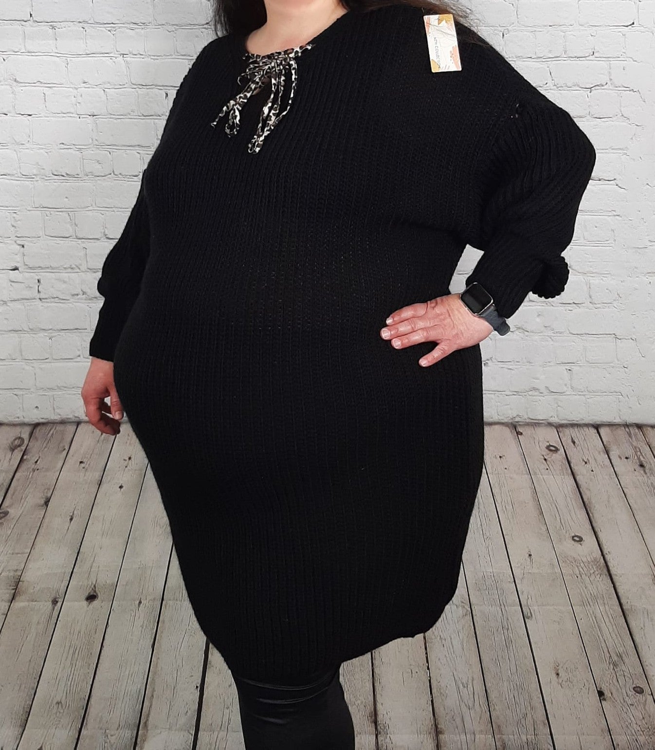 Langes Damen Strickkleid – Weicher Grobstrick, perfekte Passform für große Größen