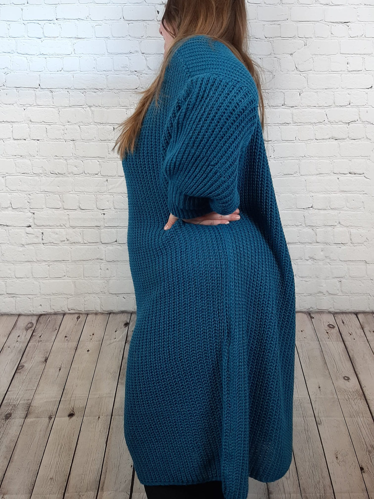 Langes Damen Strickkleid – Weicher Grobstrick, perfekte Passform für große Größen