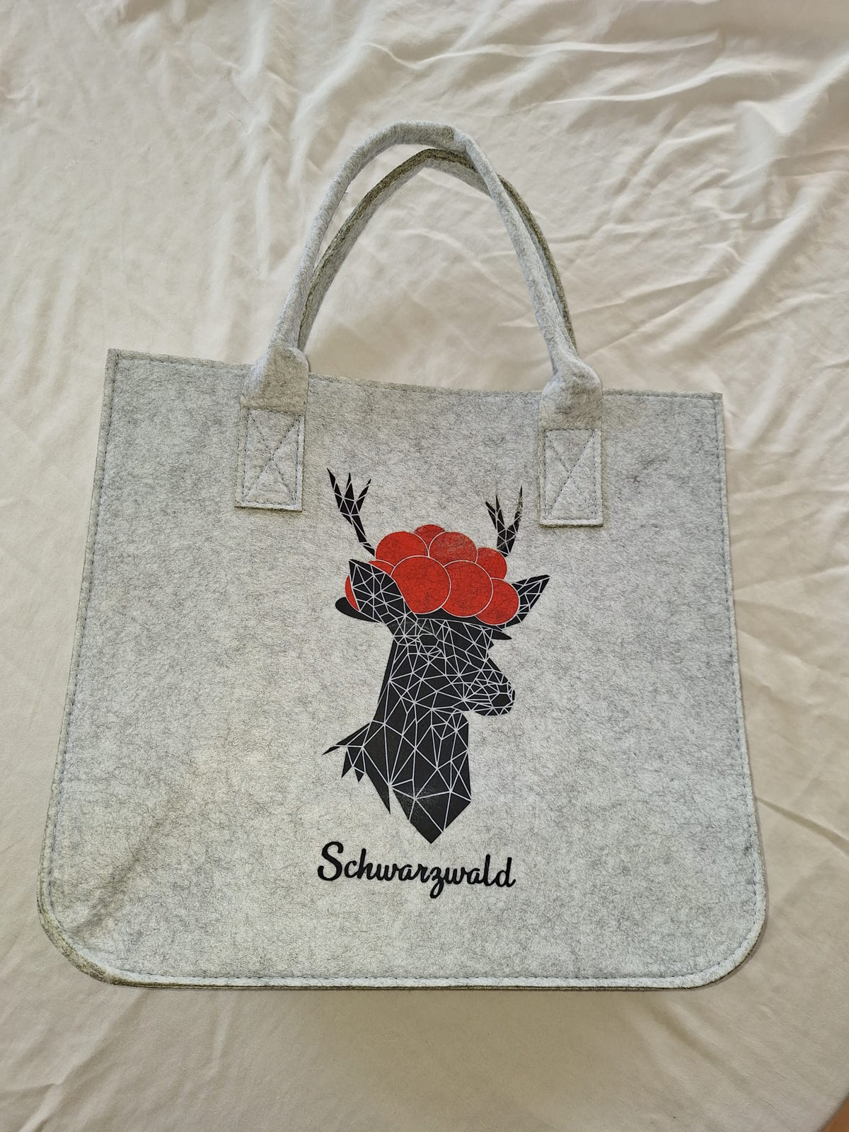 Filztasche aus Filz mit Motiv Hirsch 33x17x30 cm