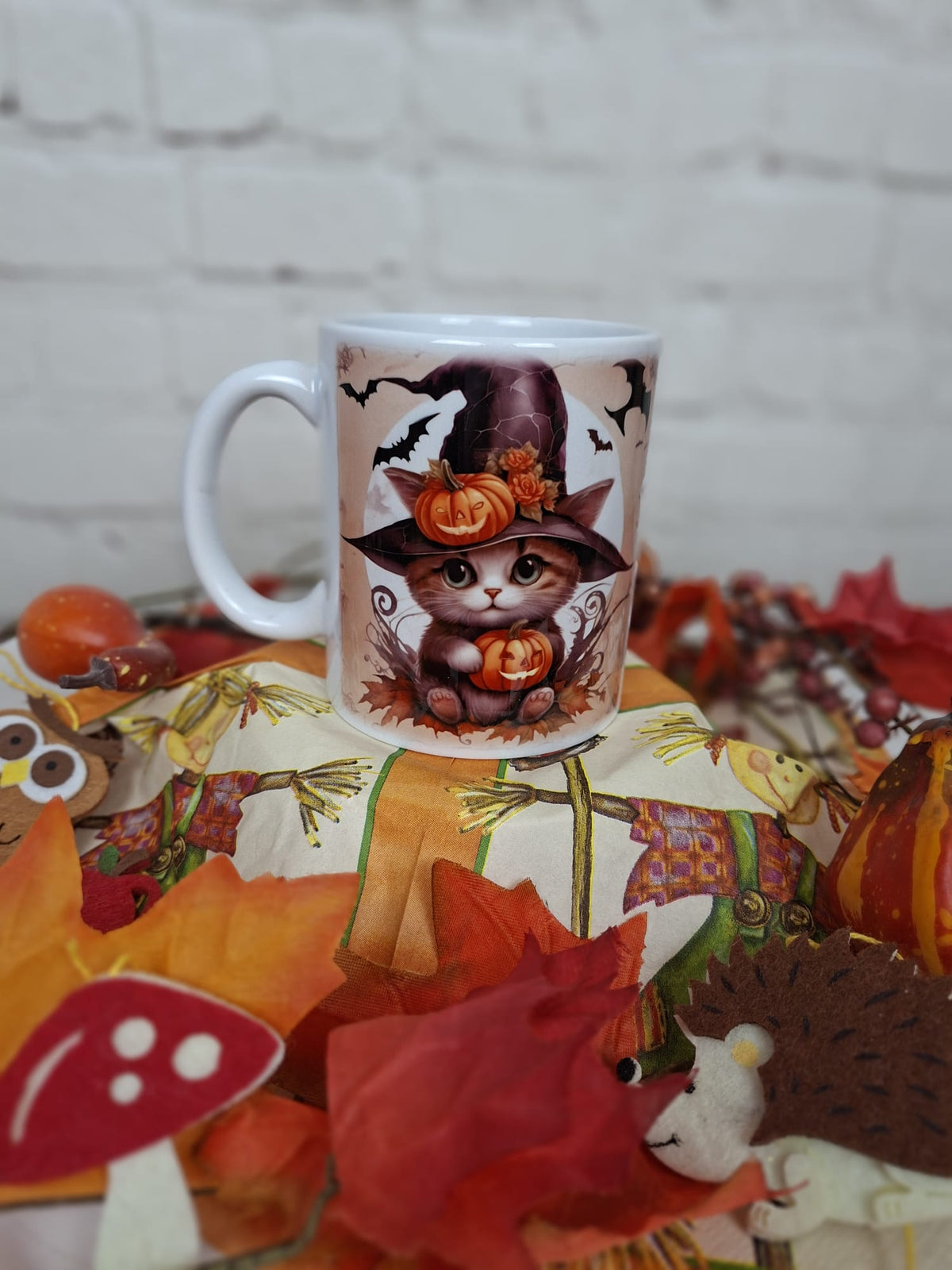 Halloween-Tasse mit Katzenmotiv – ca. 330 ml