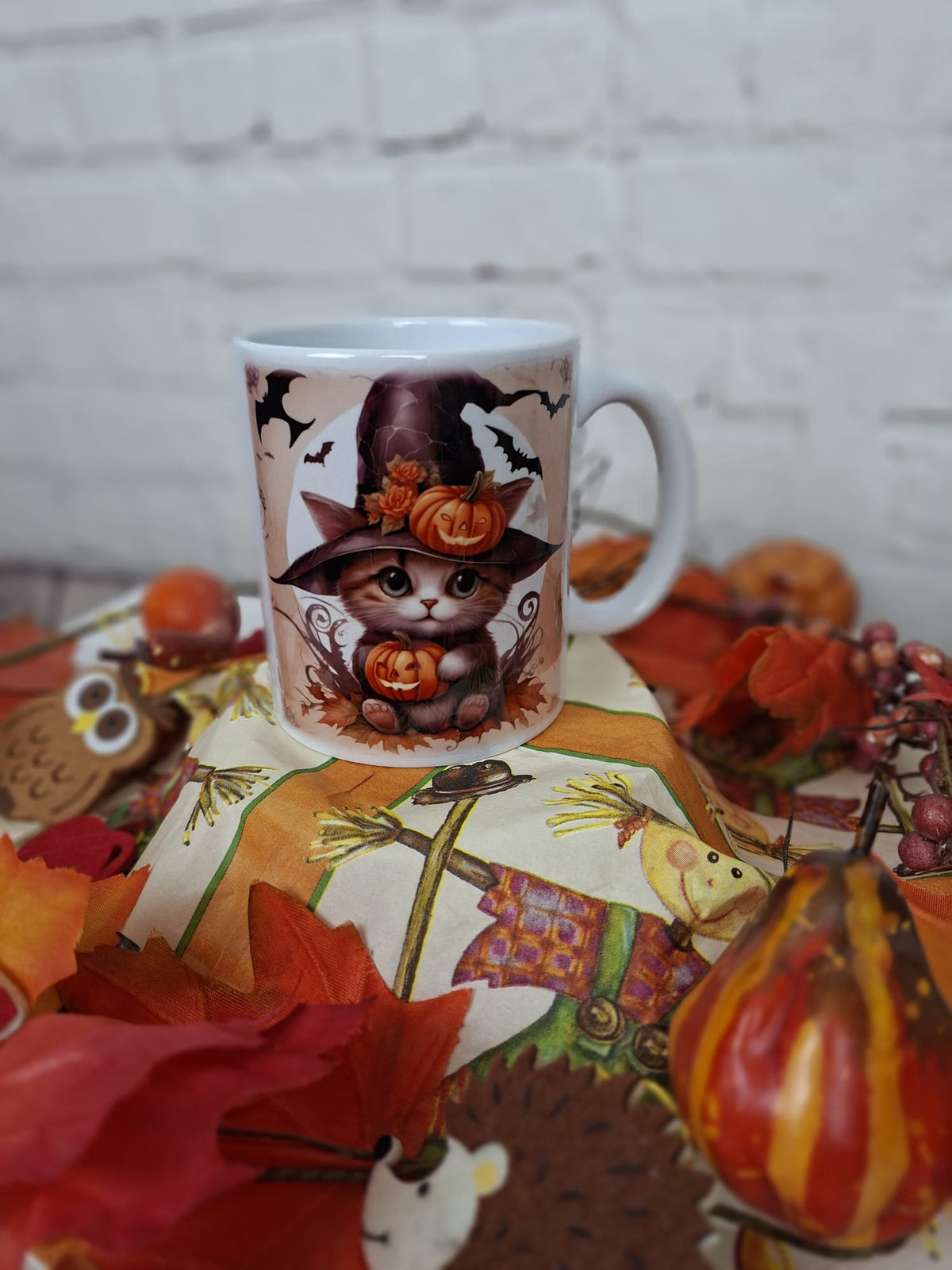 Halloween-Tasse mit Katzenmotiv – ca. 330 ml