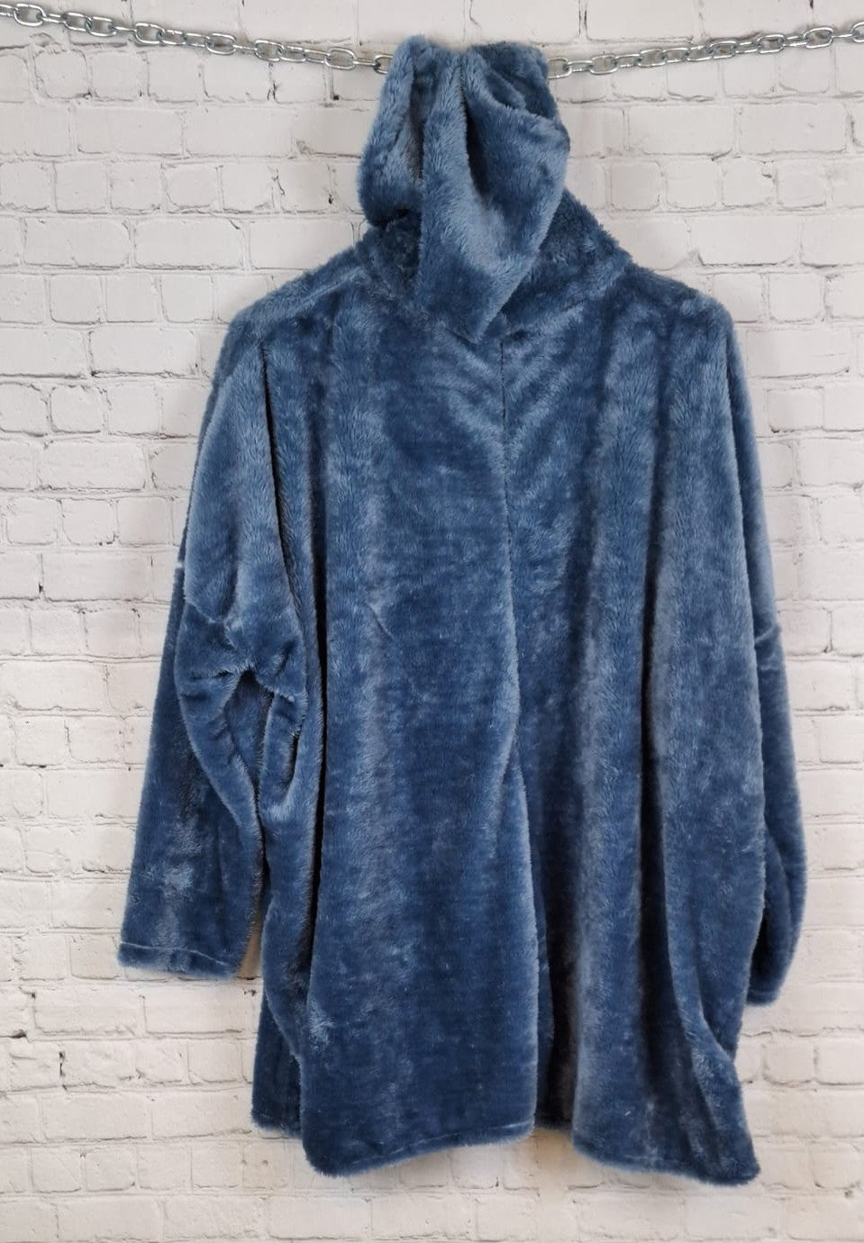 Oversize Teddy Hoodie  – flauschiger Kuschelpullover mit Kapuze – 44/46 - 50/52