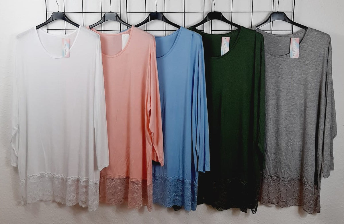 Langarmshirt Unifarben