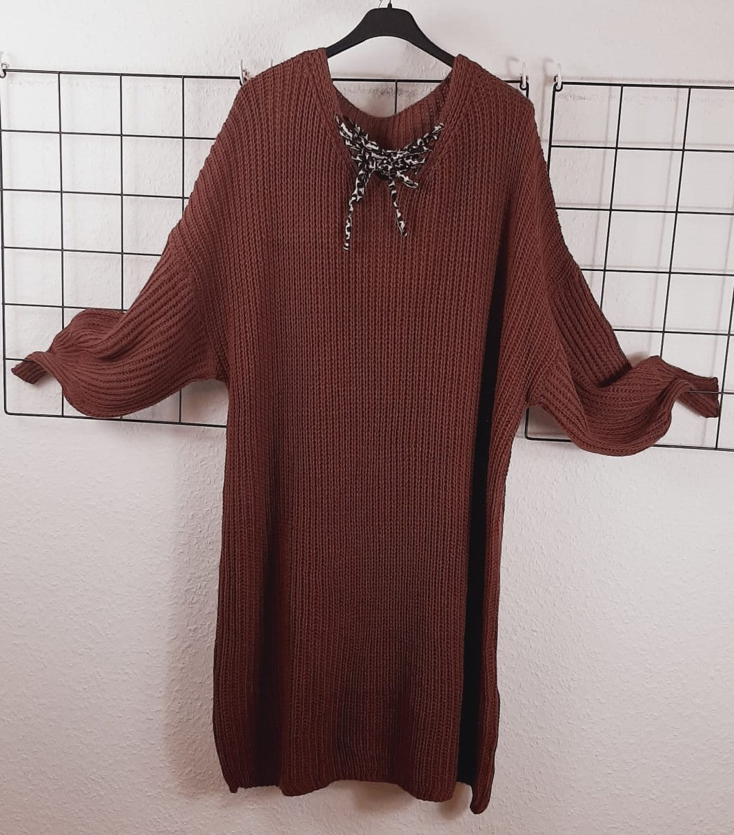 Langes Damen Strickkleid – Weicher Grobstrick, perfekte Passform für große Größen