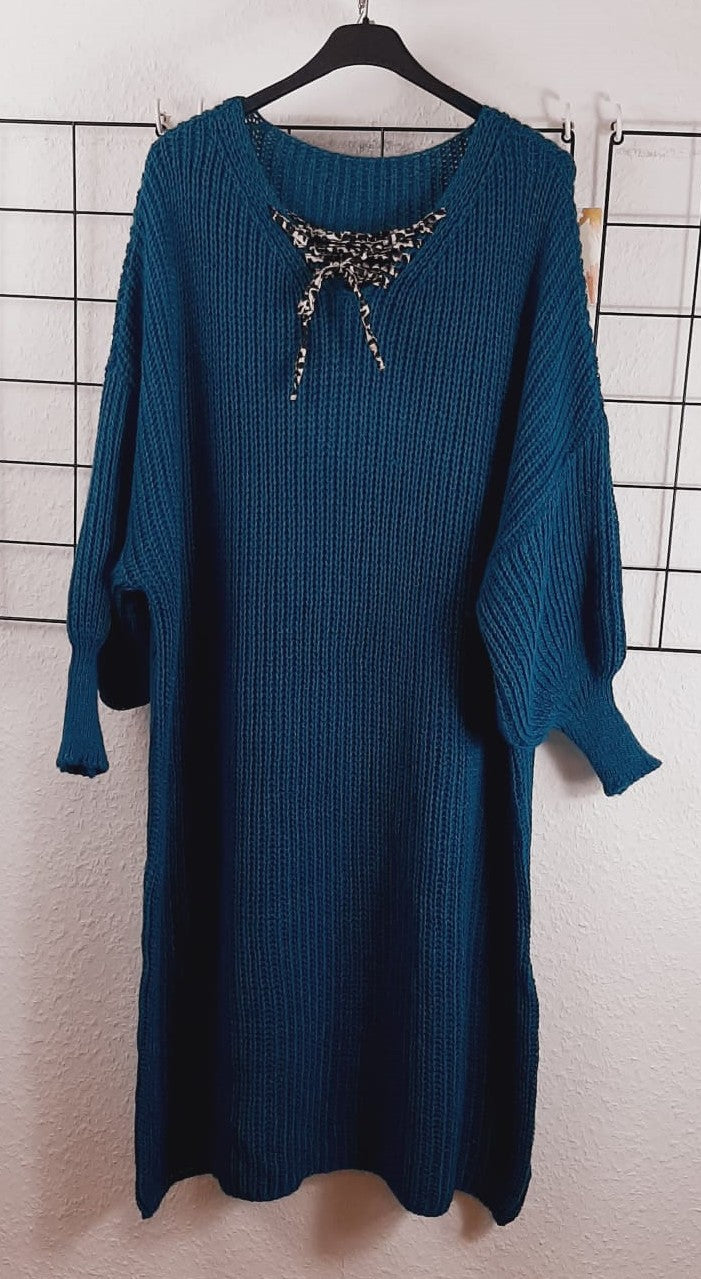 Langes Damen Strickkleid – Weicher Grobstrick, perfekte Passform für große Größen