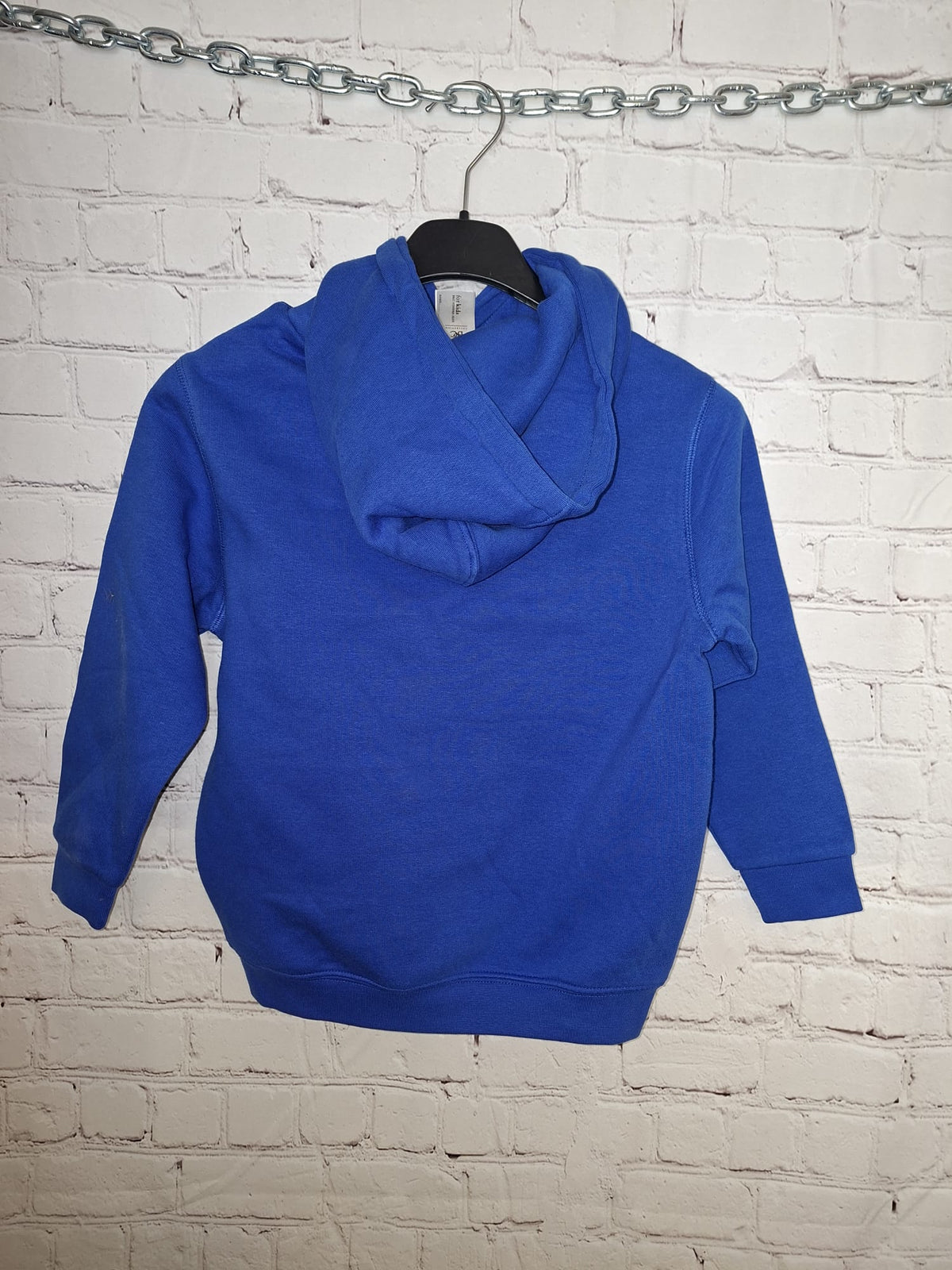 Detail Pinguin Motiv – Hoodie Royalblau – Größe 110/116 – Weihnachtsgeschenk