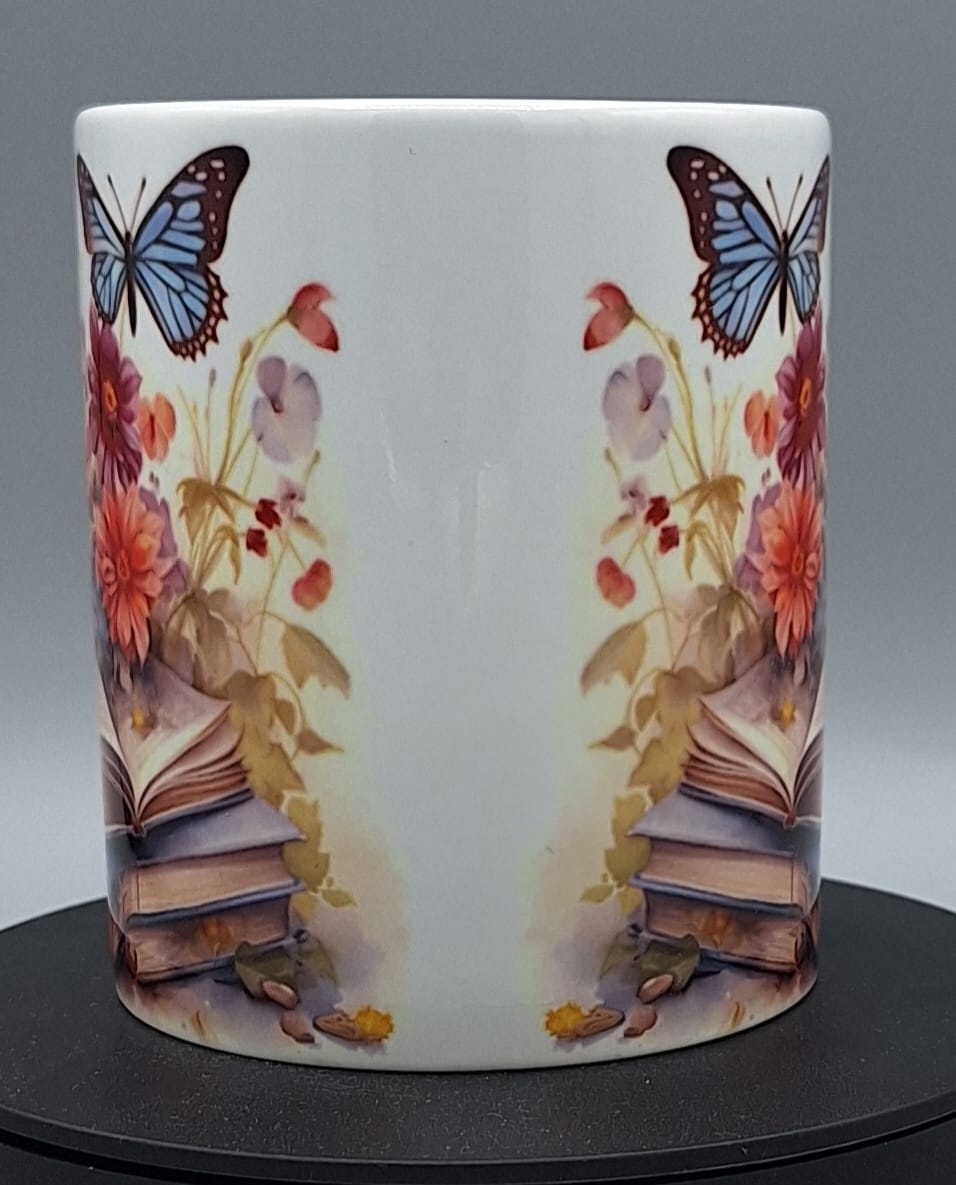 Keramiktasse 330ml Bücherliebe Design spülmaschinenfest