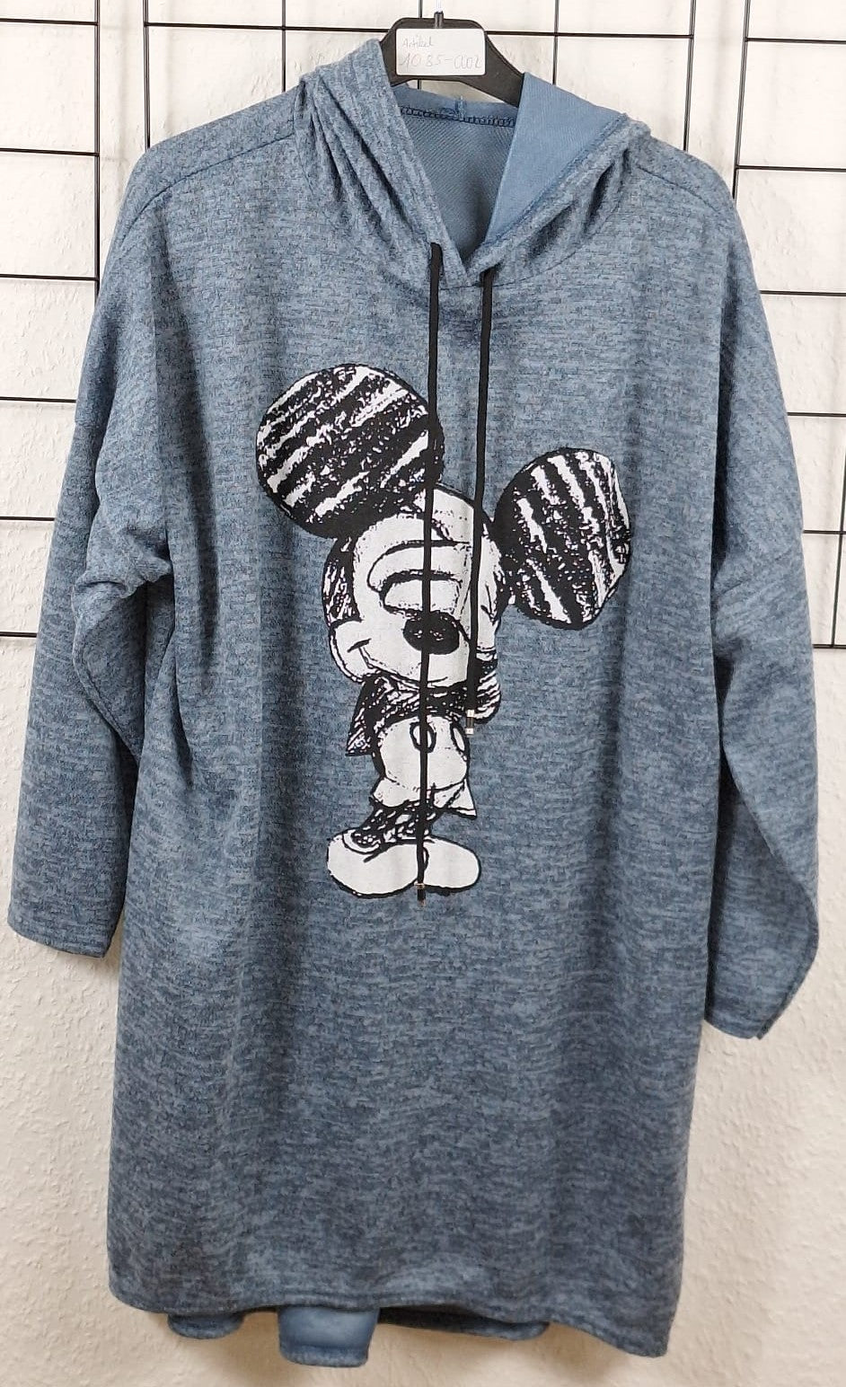 Blauer Damen Hoodie mit Kapuze im Oversize-Schnitt
