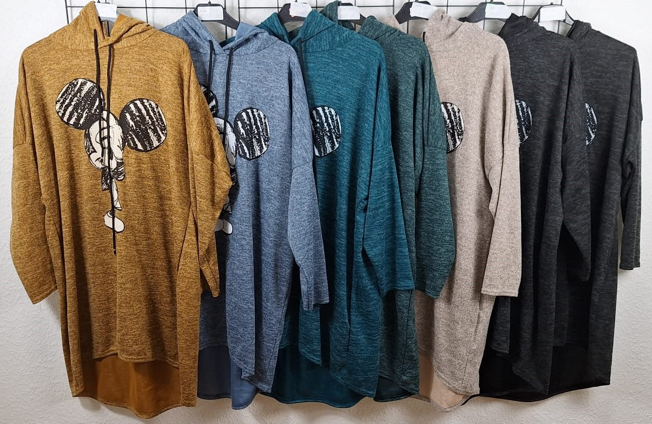 Damen Hoodie im Oversize-Schnitt mit Motiv in großen Größen