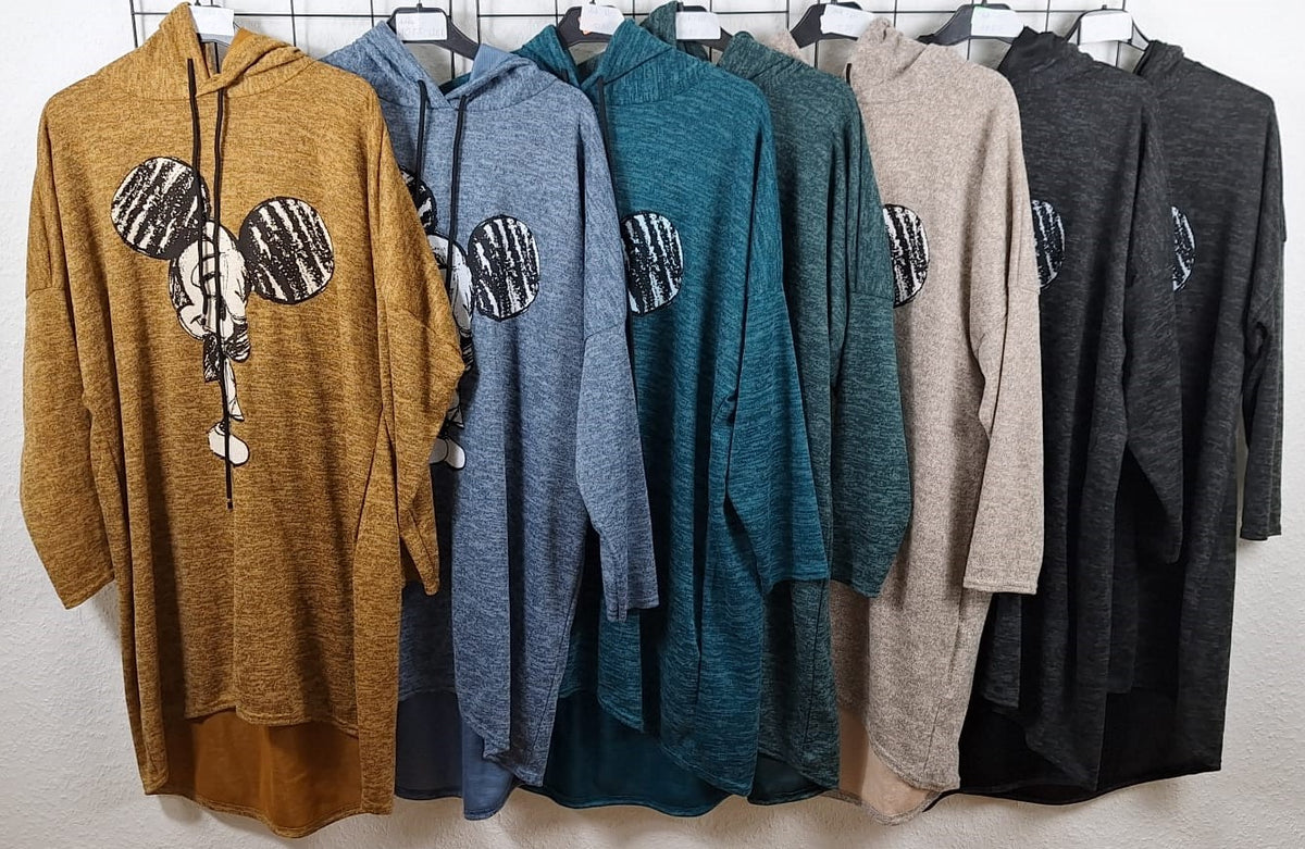 Damen Hoodie im Oversize-Schnitt mit Motiv in großen Größen