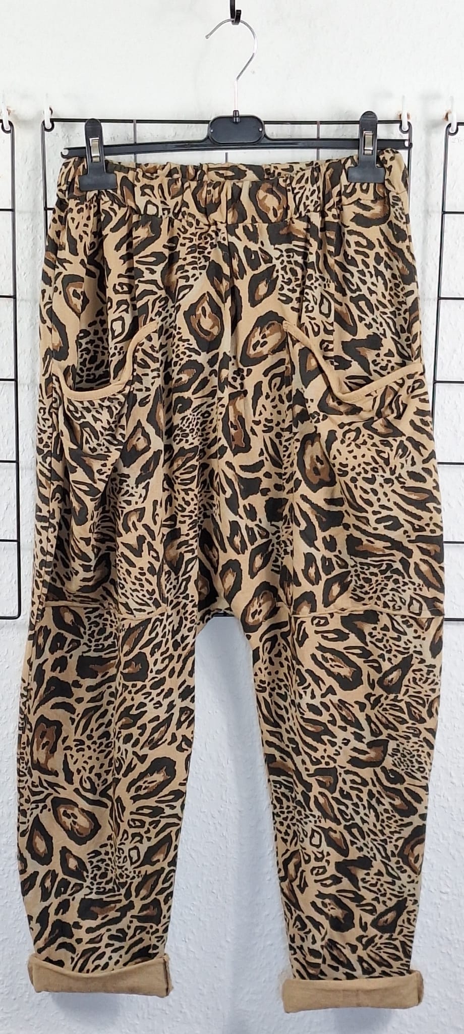 Damen Hose Leo Print – Baumwolle mit Elasthan – bequeme Freizeit Hose – 40/42 bis 48/50