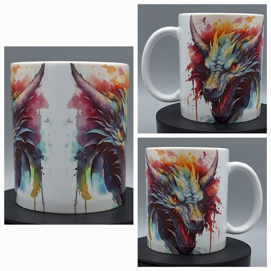Drachen Tasse 330 ml Keramik mit buntem Fantasy Motiv